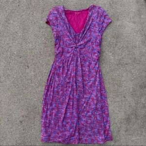 Garnet Hill Garden Party Knit Dress size 6 preloved twist front brunch bridal